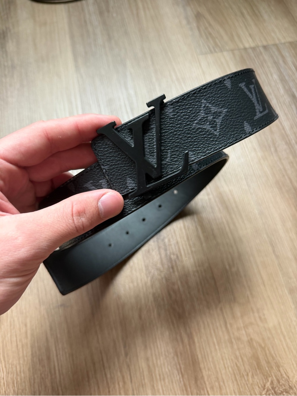 Louis Vuitton Black Monogram LV Buckle Belt